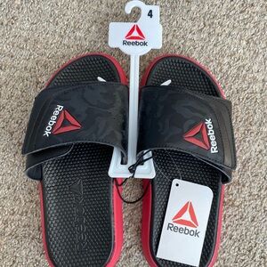 Reebok Black and Red Slides